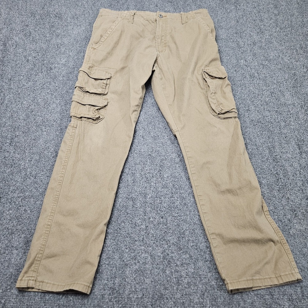 Wrangler Cargo Pants Mens 33x30 Tan Khaki Relaxed Straight Utility Workwear